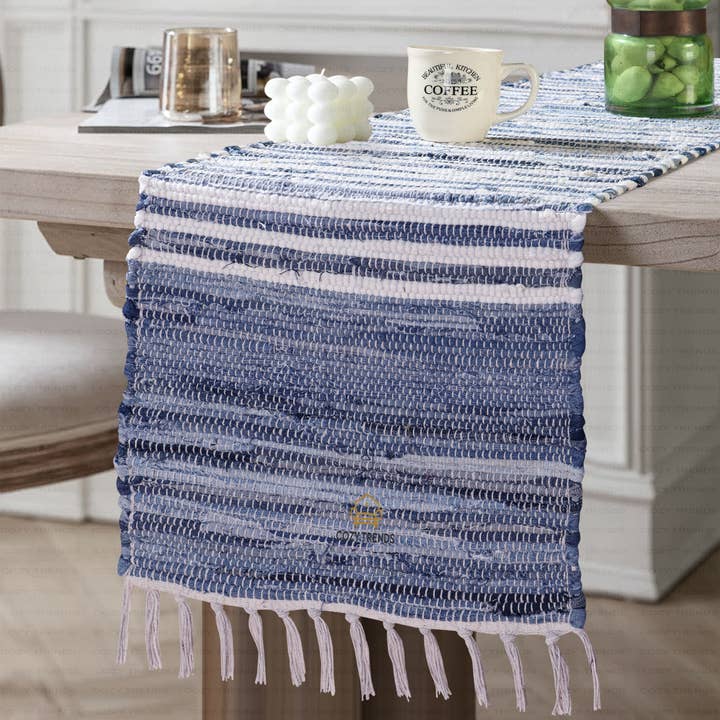 COZY HOMES COLLECTION - Wholesale Table Runner - Handmade Woven Cotton Tabletop Runner Washable 15''x72''
