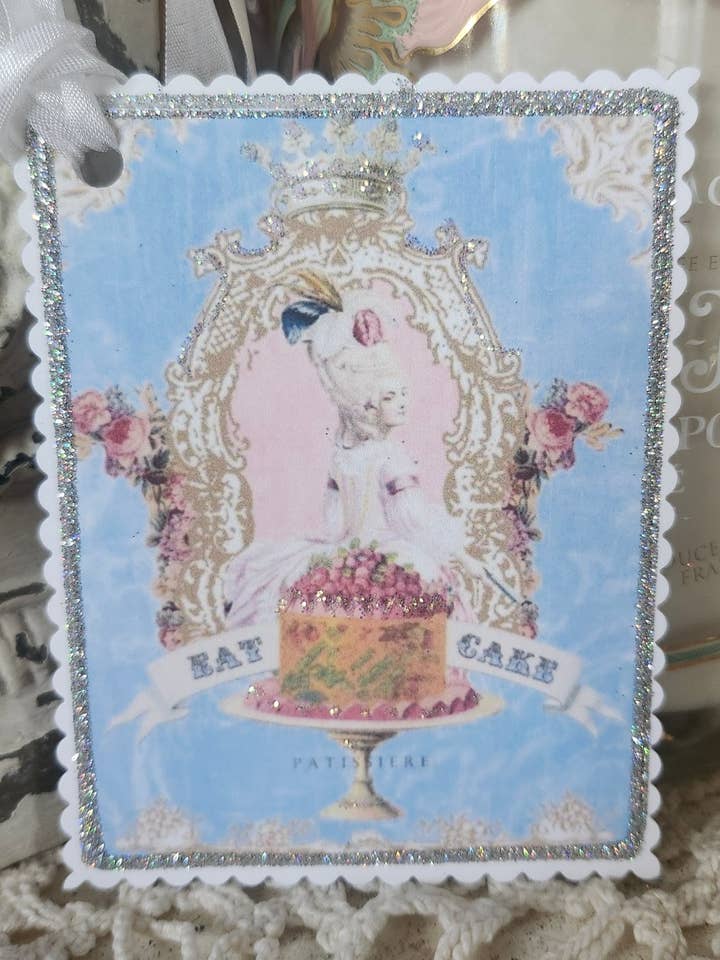 Geschenkanhänger Marie Kuchen essen für den Großhandel von Little Heart Designs