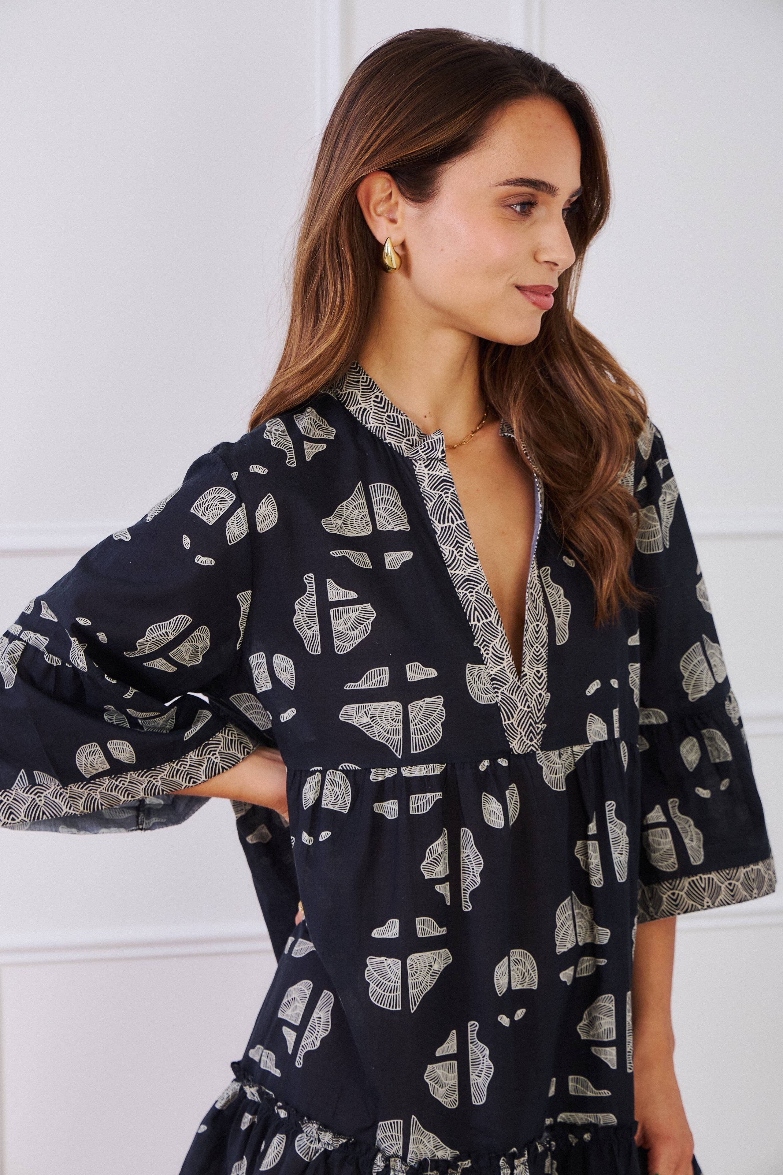 Orice - Wholesale Dress - Women's - Short dress in batik print cotton - Orice4