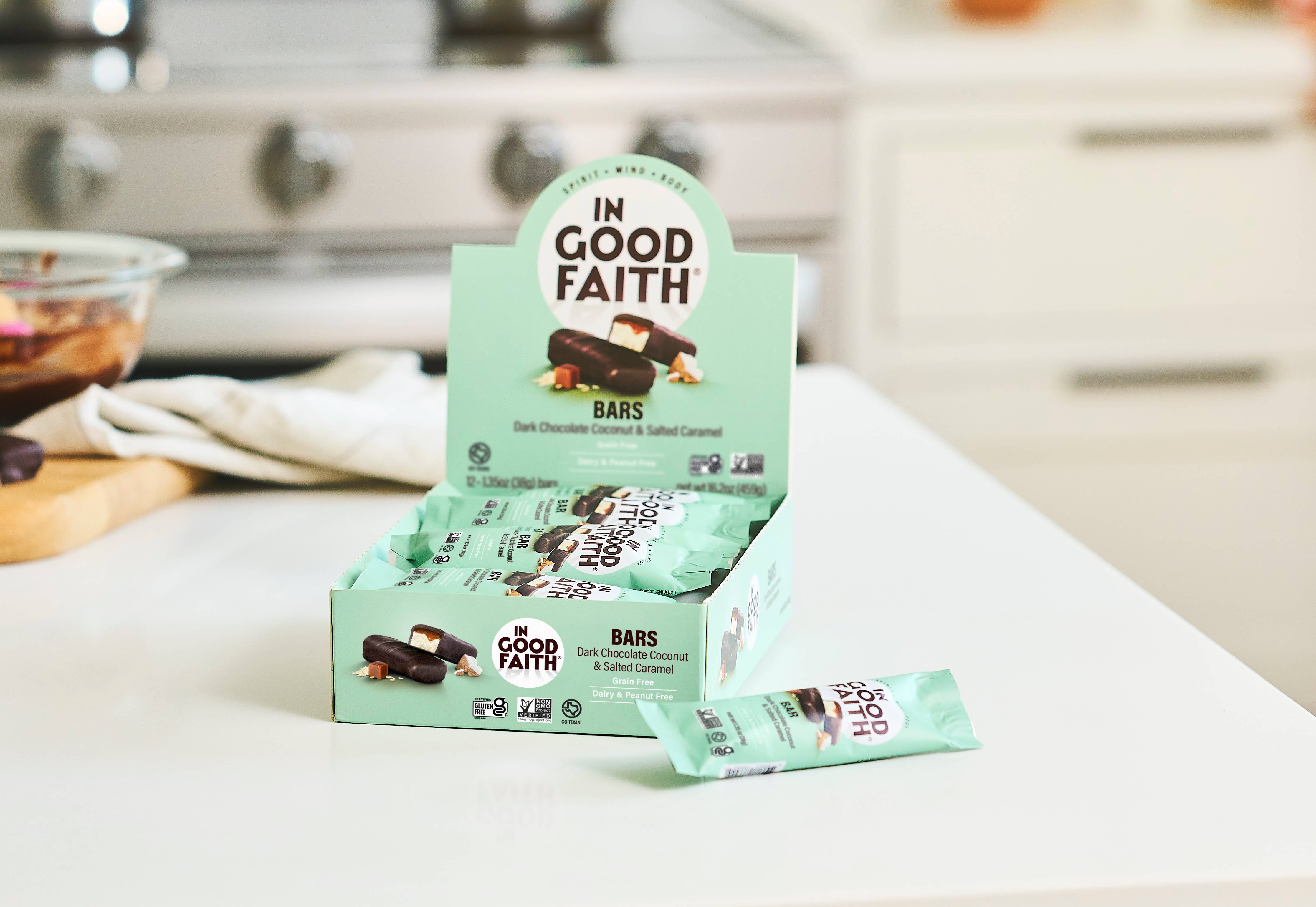 In Good Faith - Wholesale Chocolate Bar - Dark Chocolate Coconut & Salted Caramel Bars2