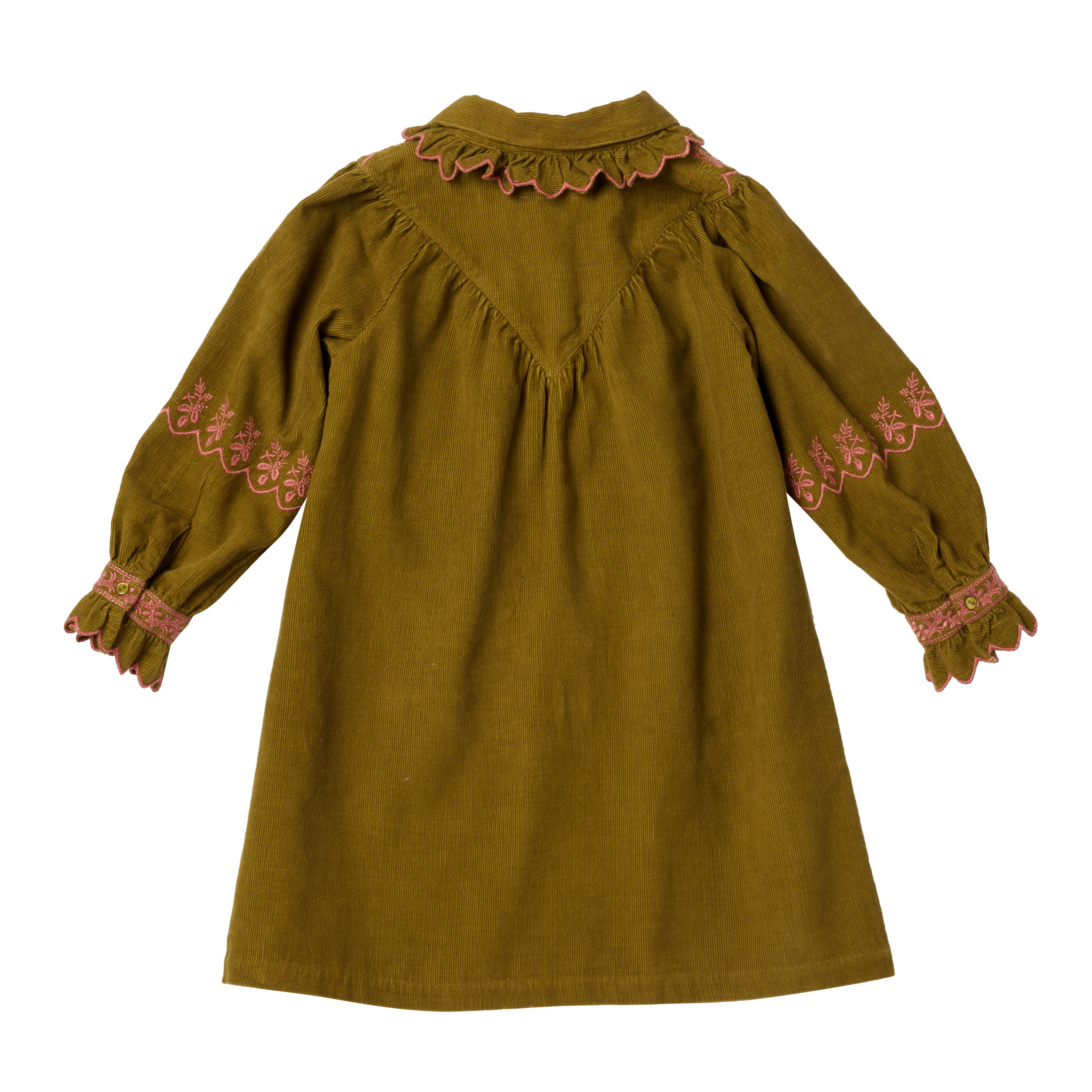 Bonheur du Jour - Wholesale Dress - Kids - Clea Dress - Khaki / Old Pink1