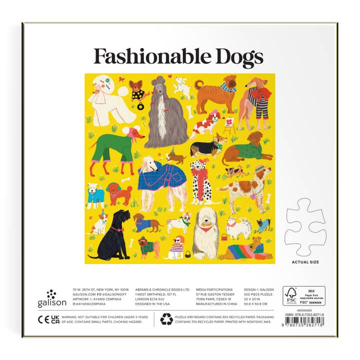 Chronicle Books - Wholesale Puzzle - Adult - Fashionable Dogs 500 Piece Puzzle2