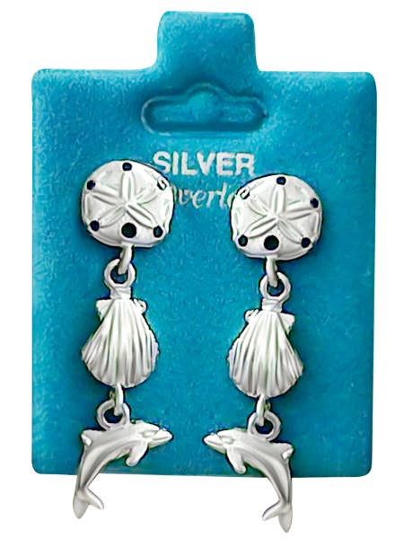 Fremstillet i USA Sand Dollar Skal Delfin Dingle Guld / Sølv for engroshandel hos New England Gold Inc.