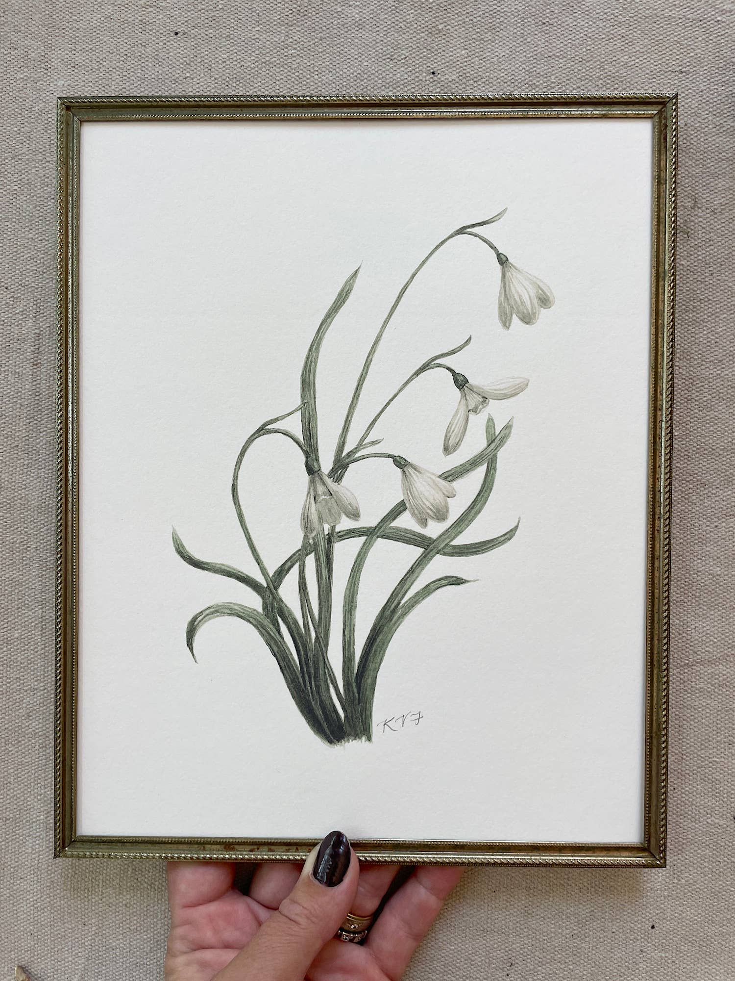 Kara Valentino Ffield Art - Wholesale Art Print - Snowdrops | Watercolor Art Print 4