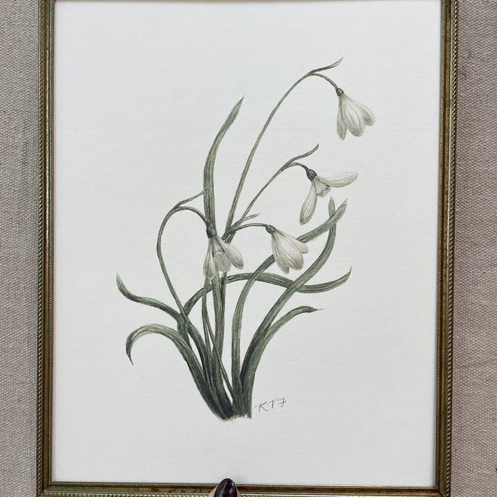 Kara Valentino Ffield Art - Wholesale Art Print - Snowdrops | Watercolor Art Print 4