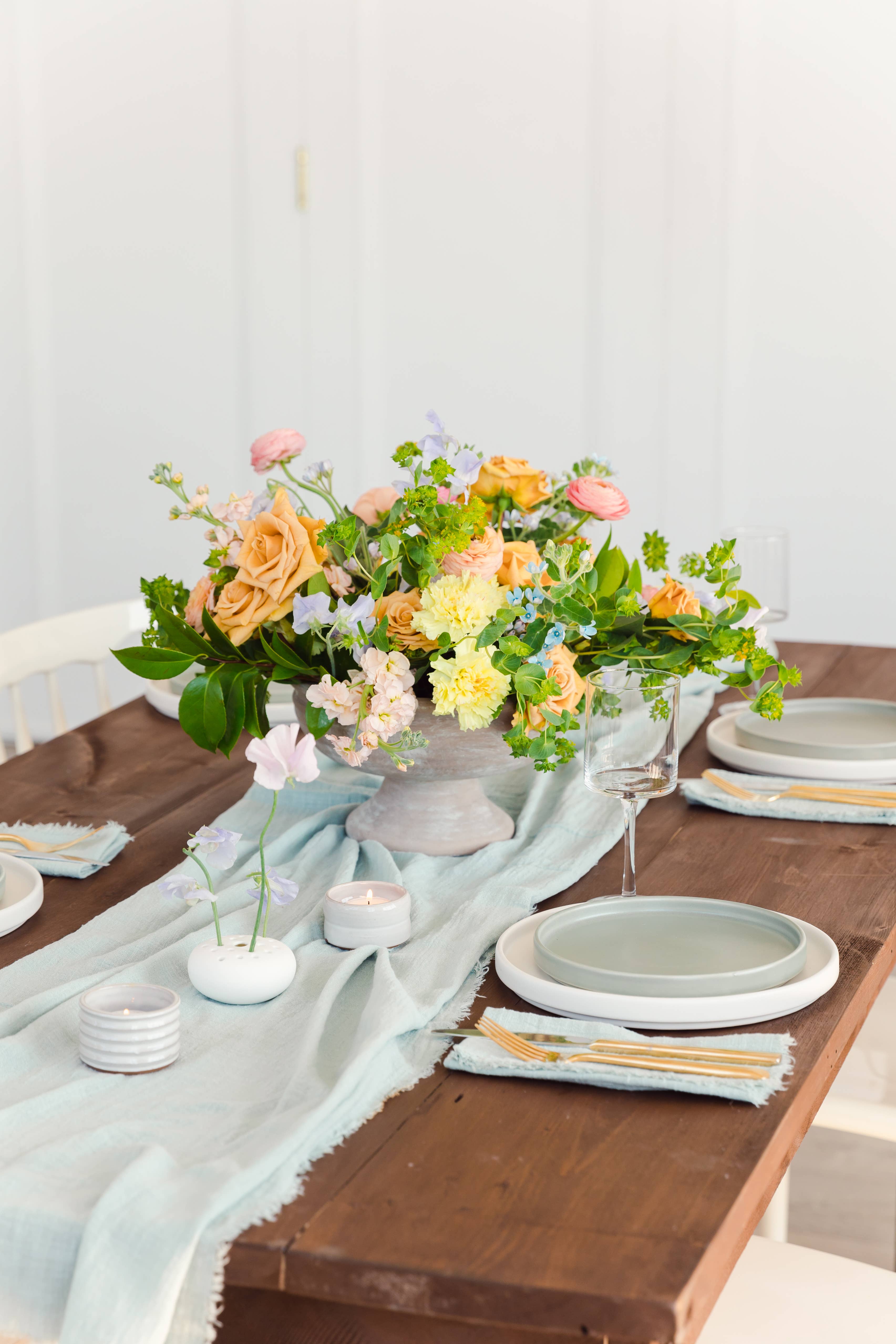 Bluum Maison – wholesale Table runner – Sage Green Cotton Gauze Cloth Table Runner3