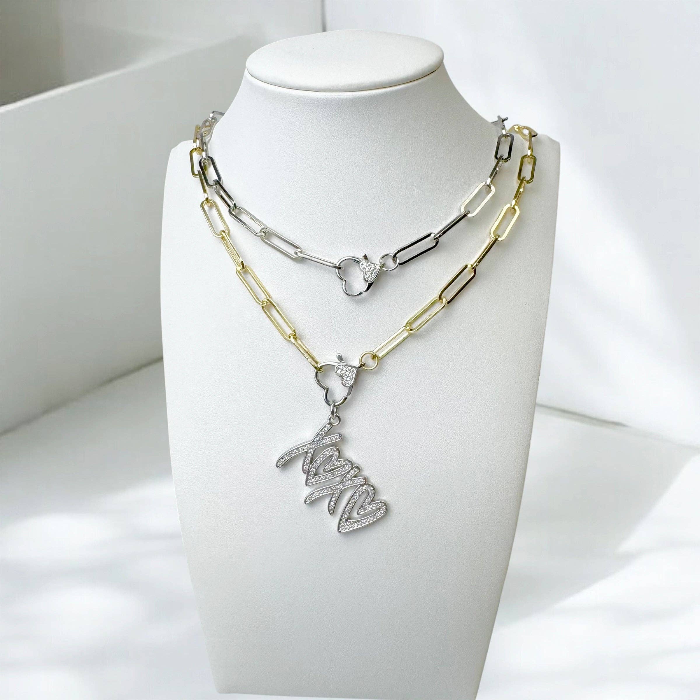 Love, Lisa – Engroshandel Led/kæde halskæde – Pam Paperclip Hjerte Kæde Halskæde10