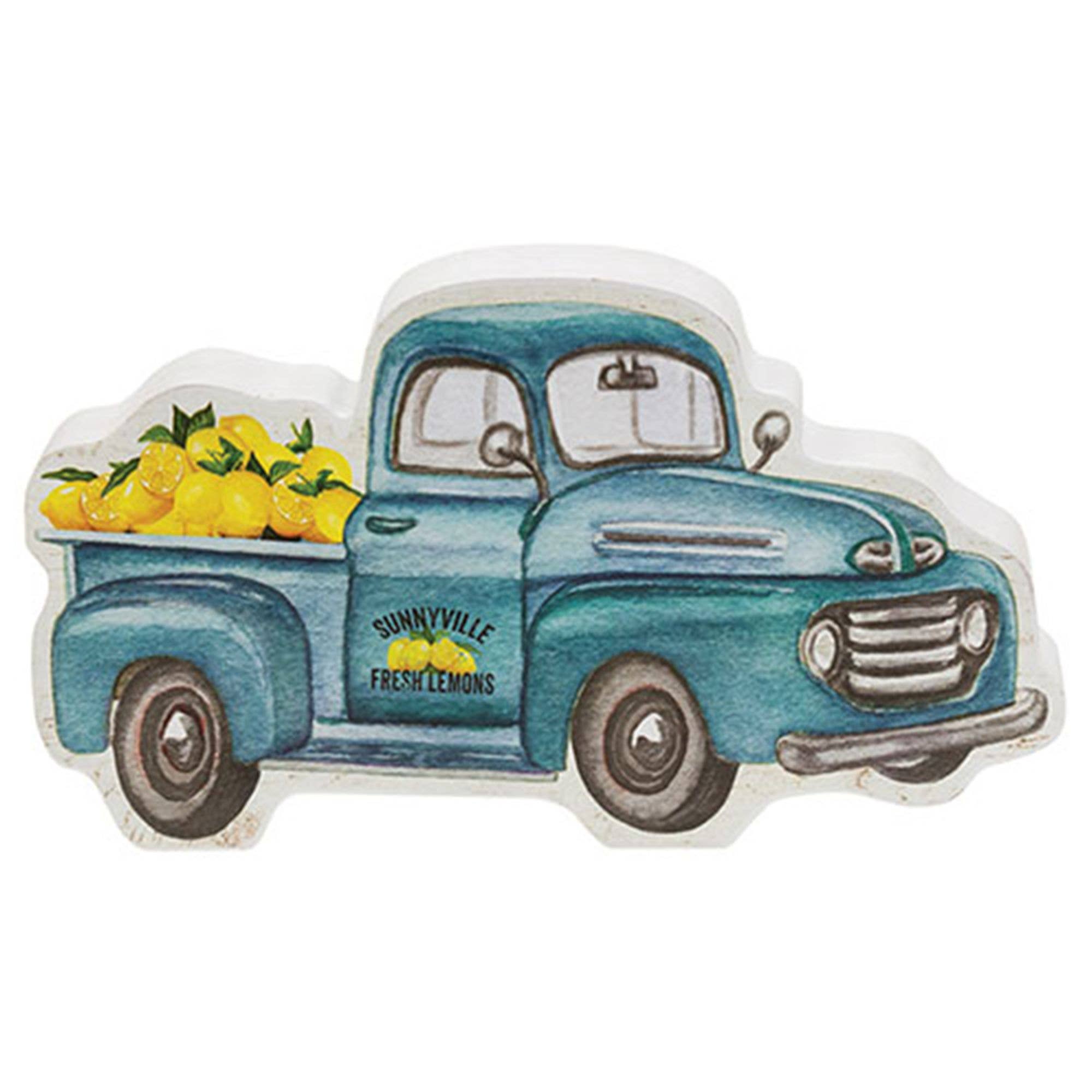 The Hearthside Collection - Wholesale Decorative Tabletop Object - Sunnyville Fresh Lemons Chunky Truck Sitter0