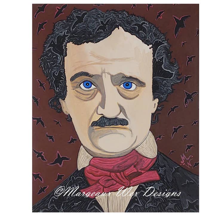 Edgar Allan Poe Art Print for wholesale by Margeaux Wex Designs