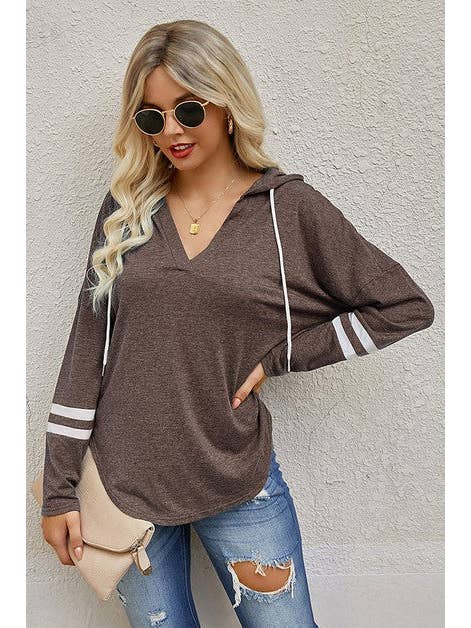 Supreme Fashion - Wholesale Hoodie - Women's - Drawstring Color Block Huddle Up Long Sleeve Hoodie