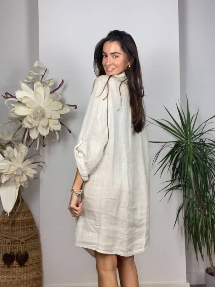 Linen & More - Wholesale Button Down Shirt - Women's - REF 89075 100% LINEN SHORT T-SHIRT