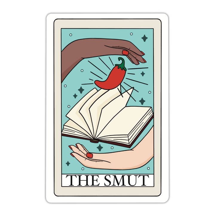 The Smut Tarot Card Bookish Vinyl Sticker for wholesale by Midnight Door Studio