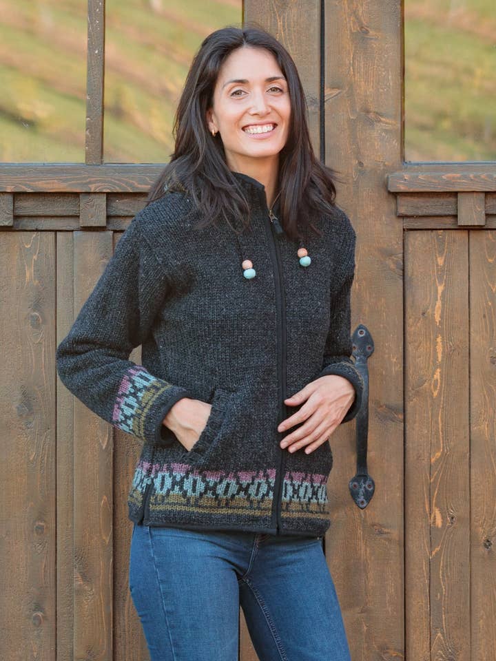 Lost Horizons Knitwear – Ships from USA - Wholesale Knit Sweater - Women's - Misty Wool Knit Sweater with Lined Hood9