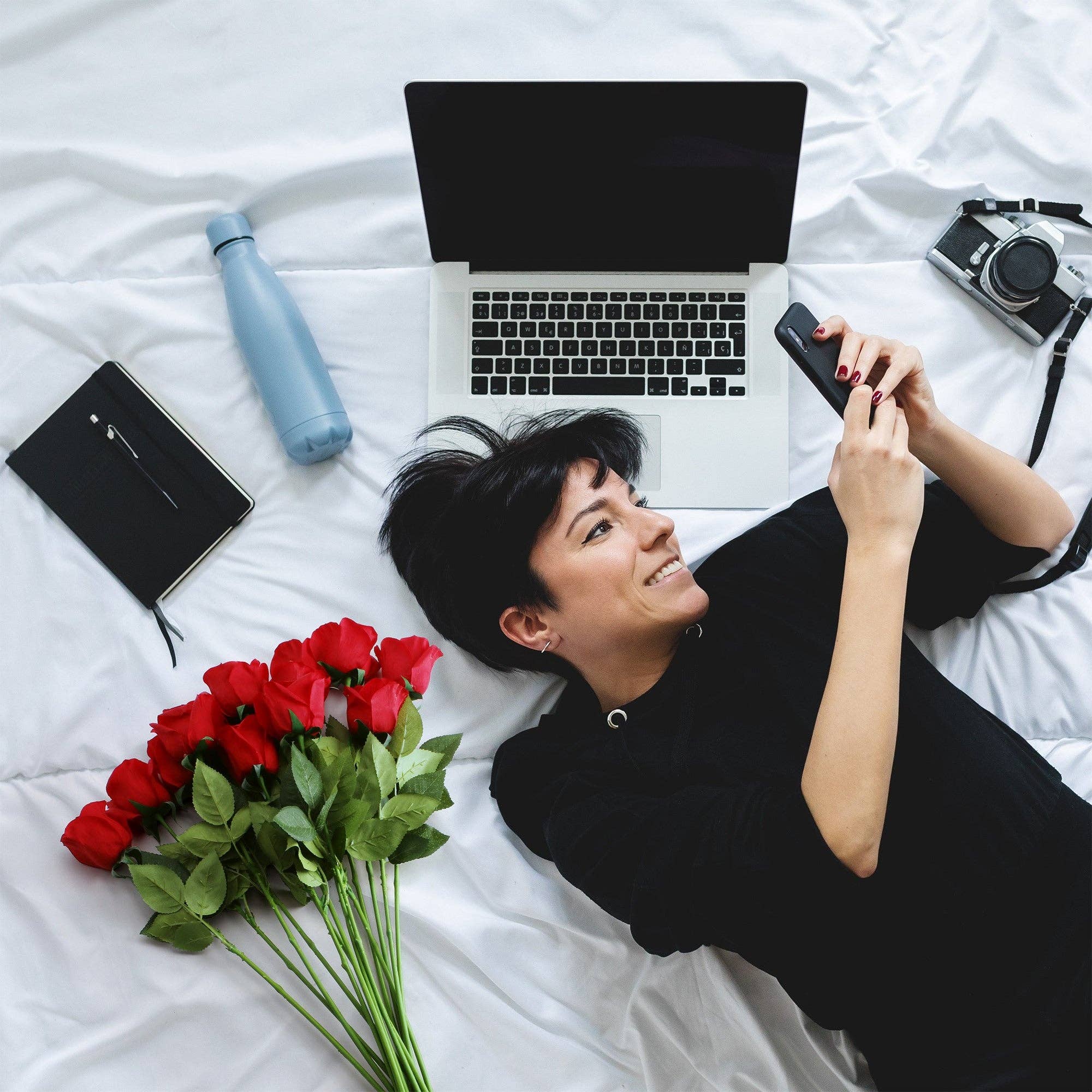 Grand Verde - Wholesale Artificial Flowers - Roses Real-Touch Artificial Flowers 22” Long Stems, 12pcs33