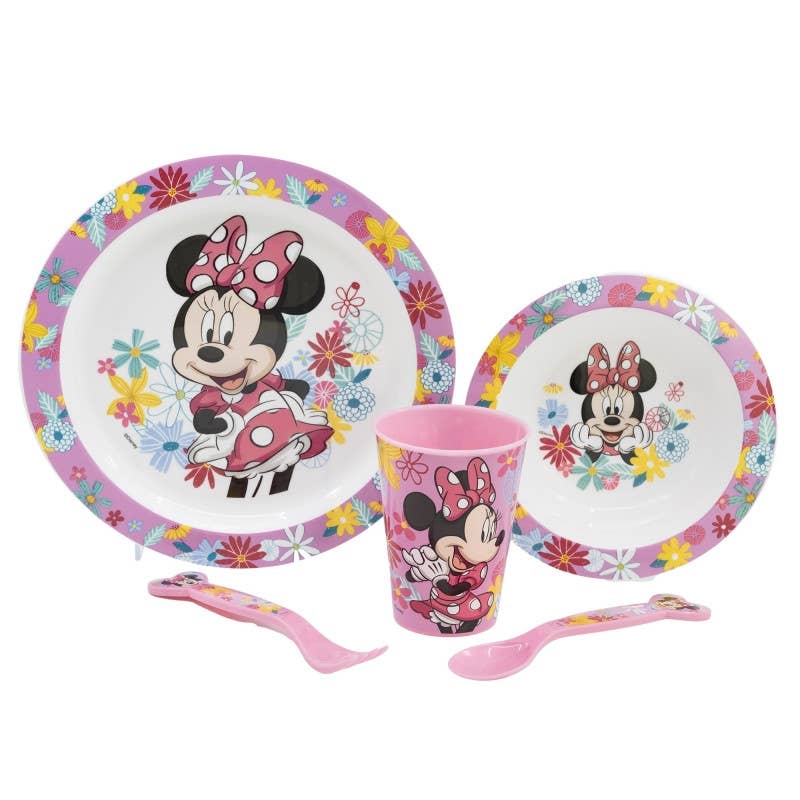 Evidence – wholesale Dinnerware set – Kids & Baby – Disney Minnie Mouse 5-Piece Plastic Microwavable Dinner Set0