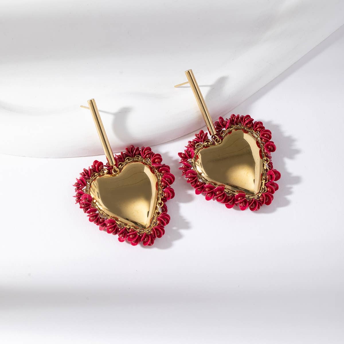 Lovelika - Wholesale Dangle Earrings - Gold and black heart earrings - Hailey1