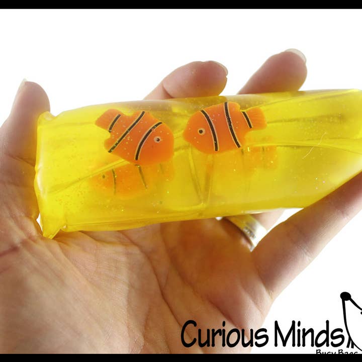 Curious Minds Toys - Vente Jouet mou – enfant et bébé - 1 tube rempli d'eau, poisson-clown, animal de mer, serpent2