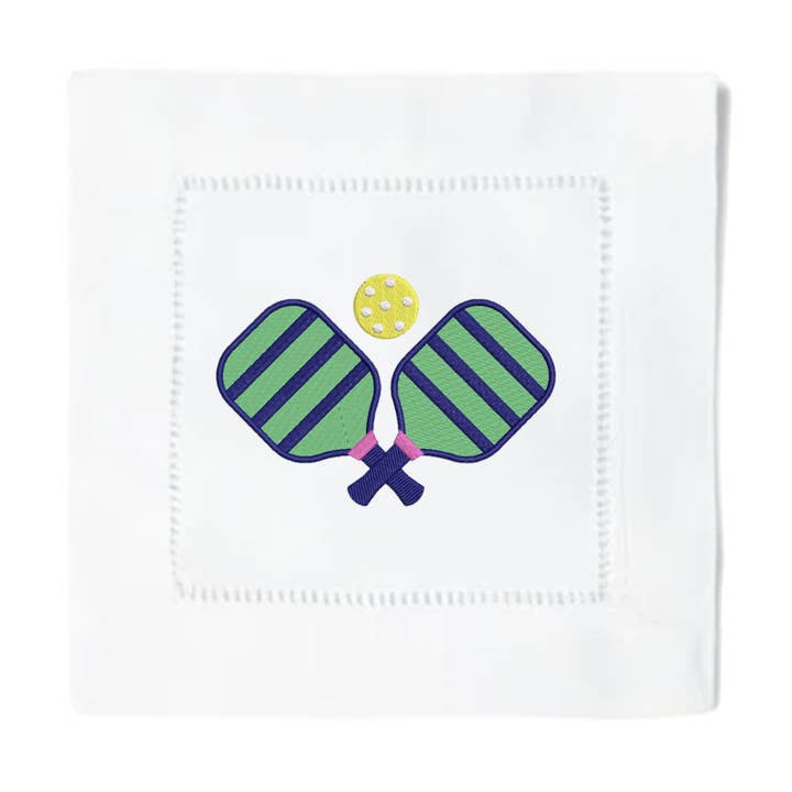 Serviettes à cocktail Pickleball pour la vente par Blythe Embroidery Co.