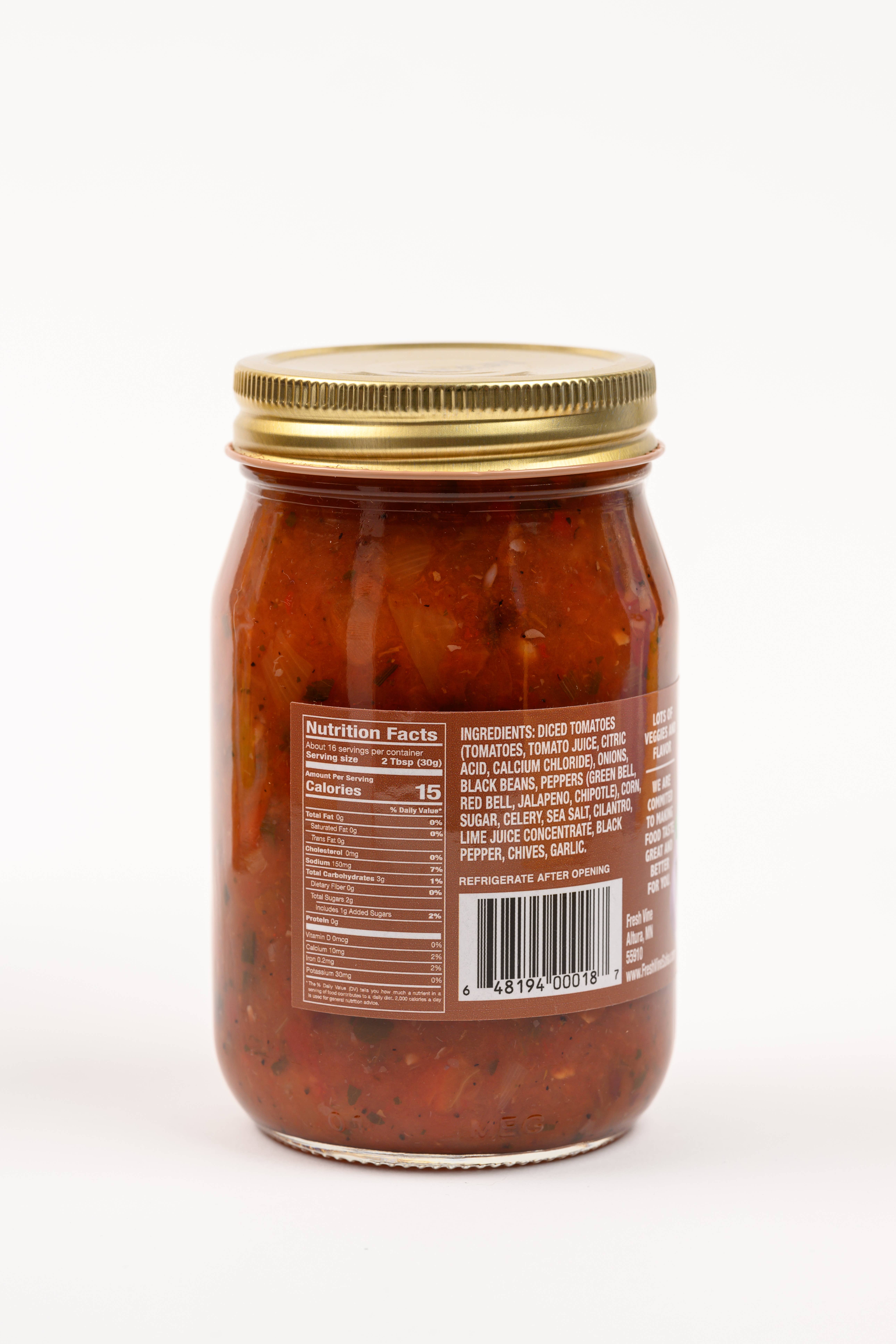 The Jam Shoppe LLC - Wholesale Jam/Jelly - Fresh Vine Chipotle Black Bean and corn Salsa 16.5oz. 1