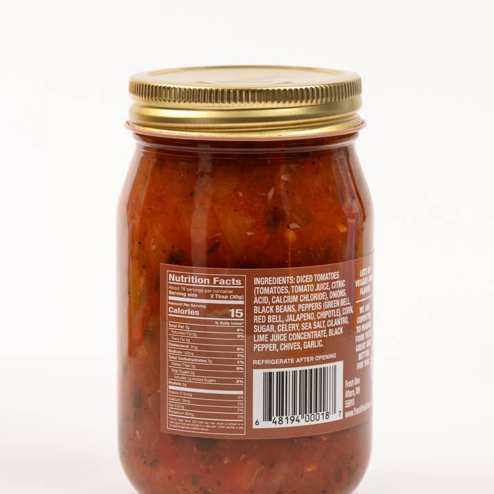 The Jam Shoppe LLC - Wholesale Jam/Jelly - Fresh Vine Chipotle Black Bean and corn Salsa 16.5oz. 1