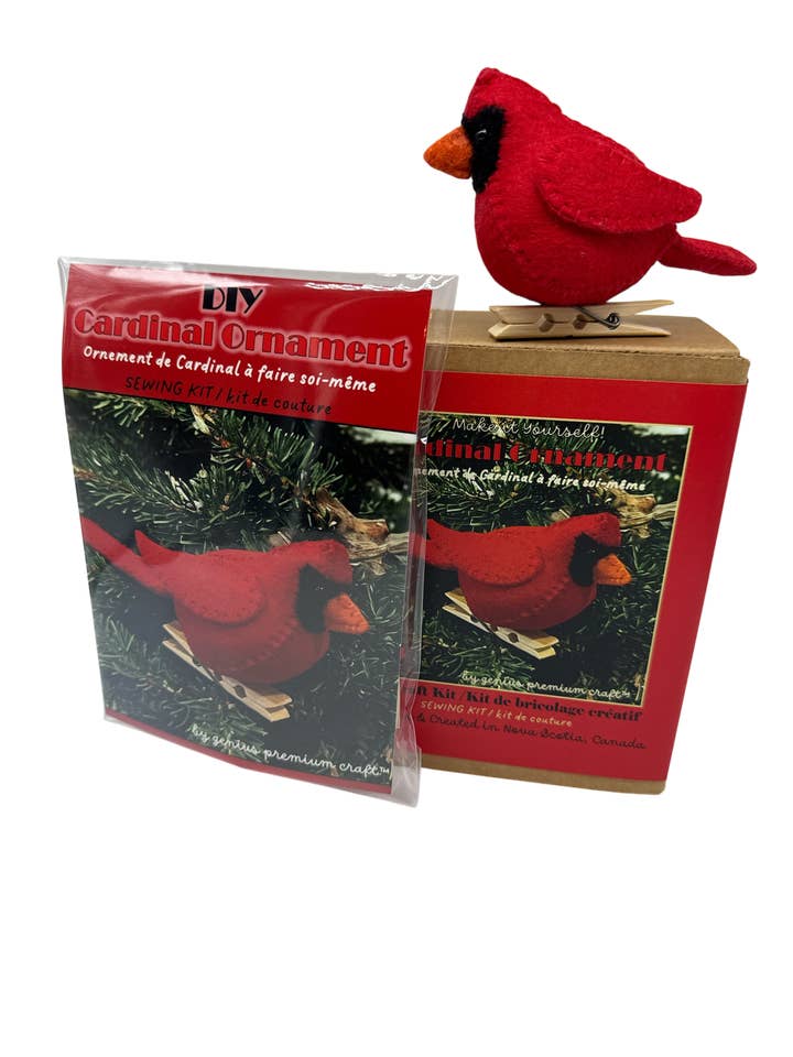 DIY Felt Bird Sewing Kits Cardinal, Puffin, Raven, Chicken for wholesale by Genius Premium Craft