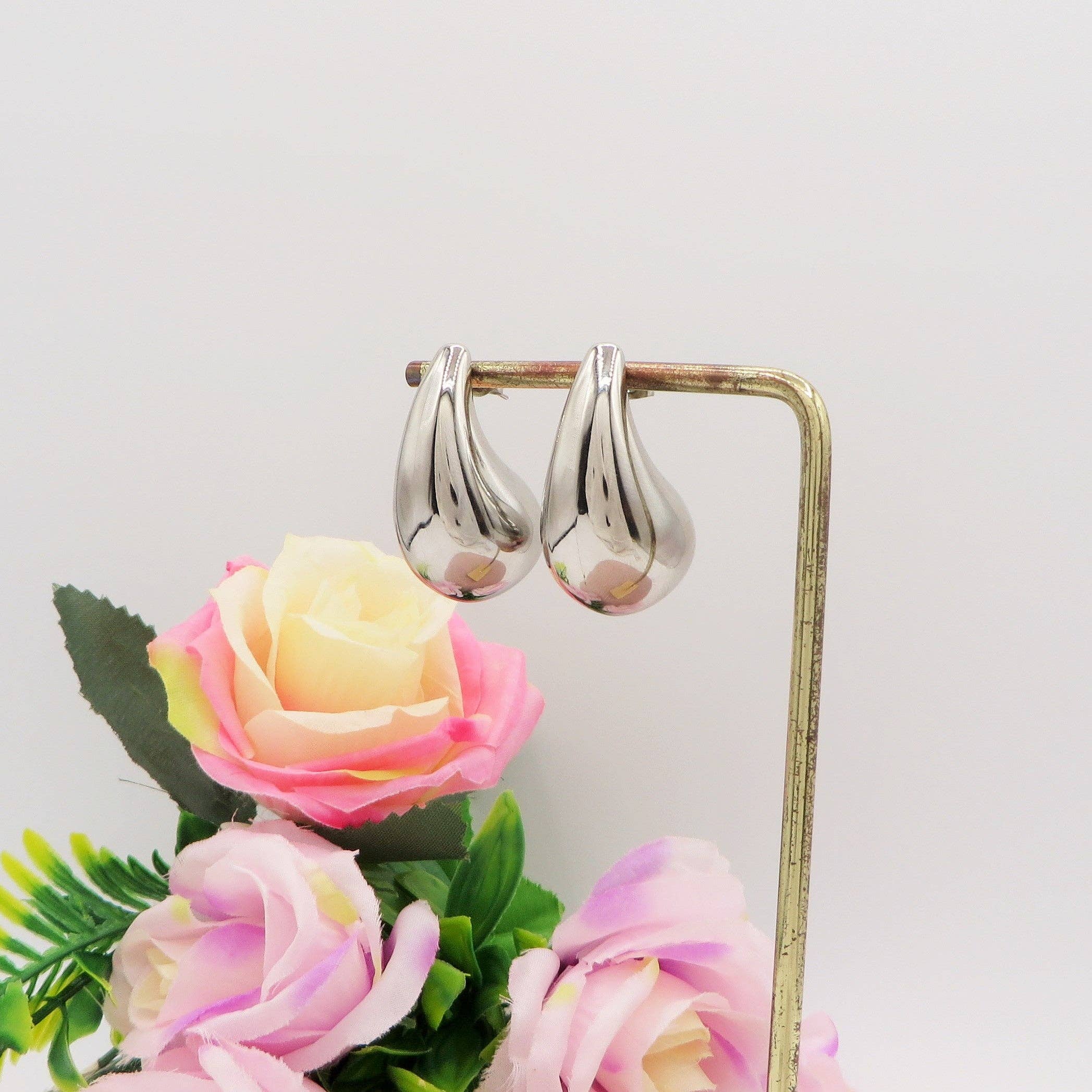 Daemon srls – Engroshandel Hængeøreringe og creoløreringe – DROP 4 størrelser - rustfrit stål ~ par tunge dråbeøreringe2