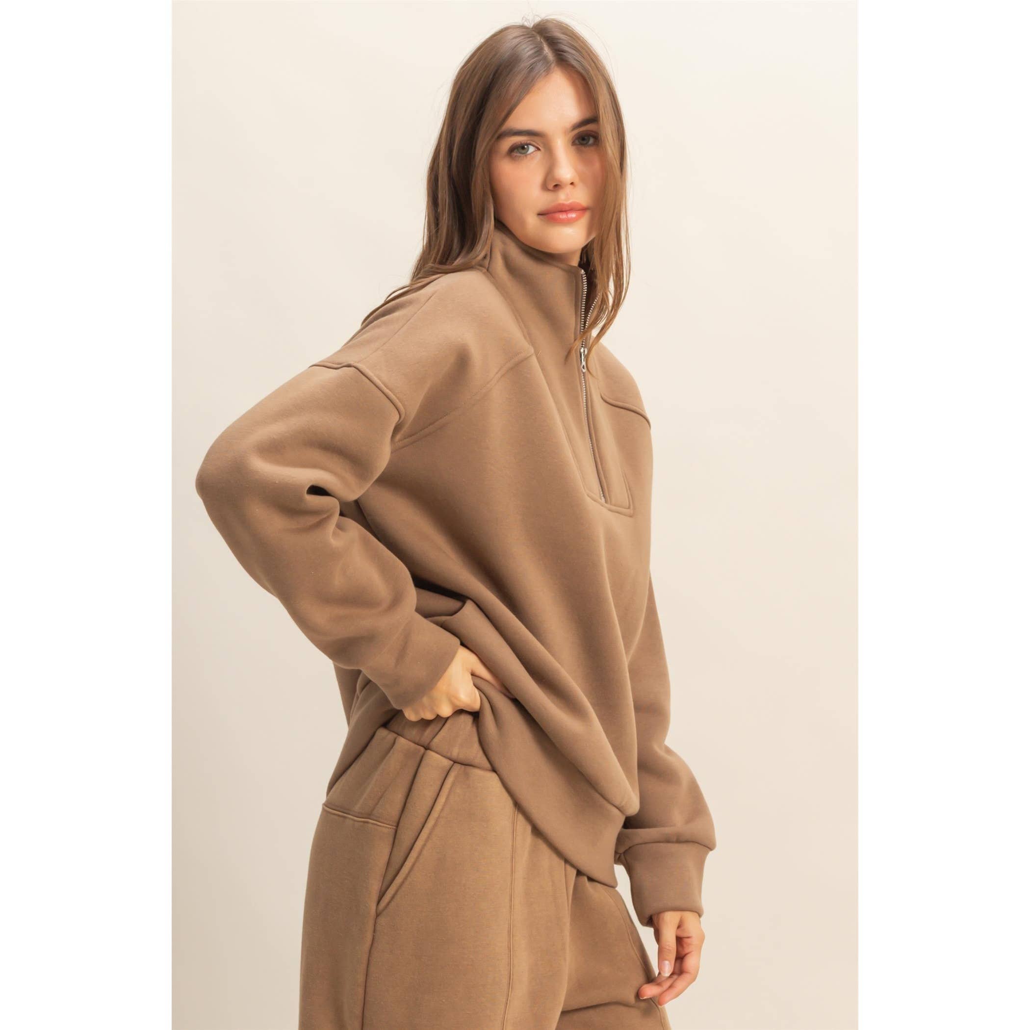 HYFVE – wholesale Sweatshirt – Women's – Snow Garment Wash Quarter Zip Pullover3