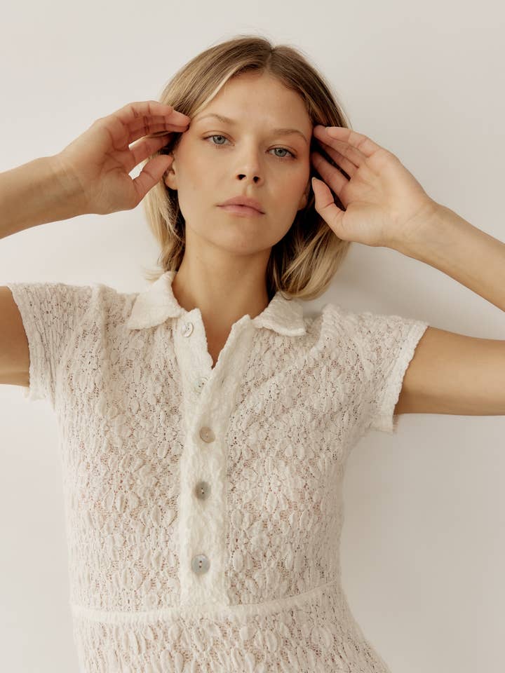 MOD REF - Wholesale Dress - Women's - The Linden Dress | Lace Polo Midi Dress