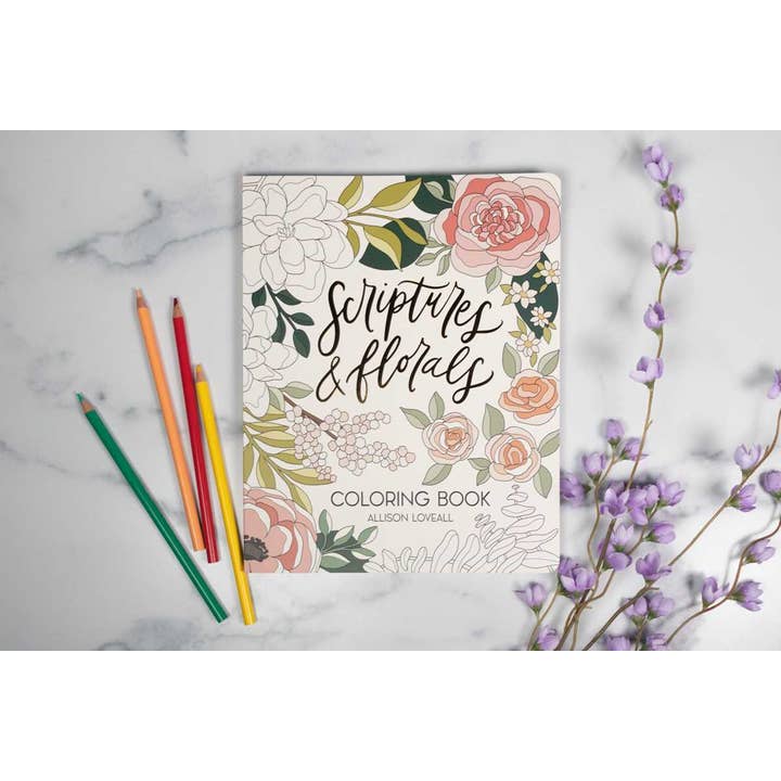 Simon & Schuster - Wholesale Coloring Book - Adult - Scriptures and Florals Coloring Book by Allison Loveall
