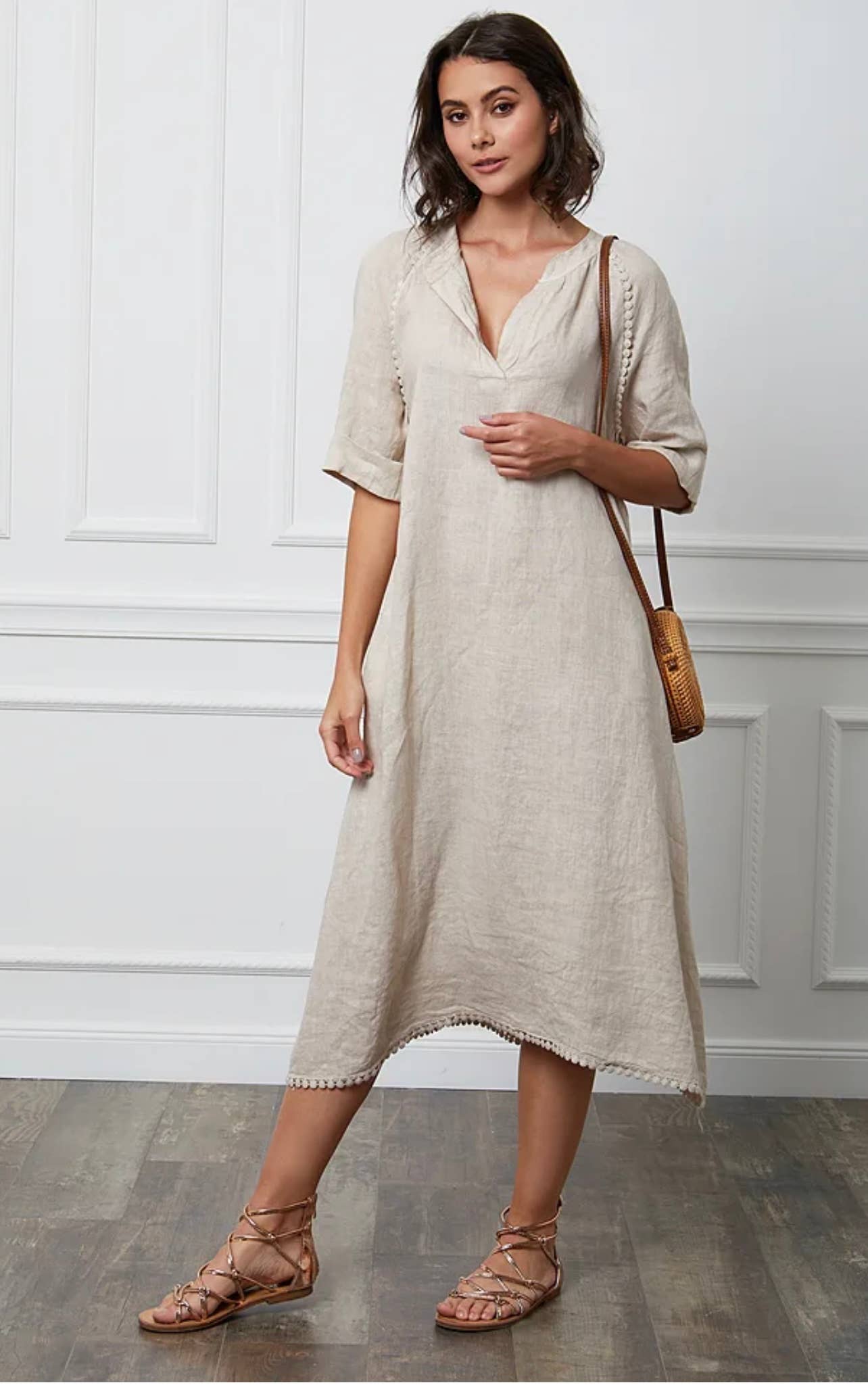 LÉA & LUC - Wholesale Dress - Women's - Long dress in 100% linen REF.716121