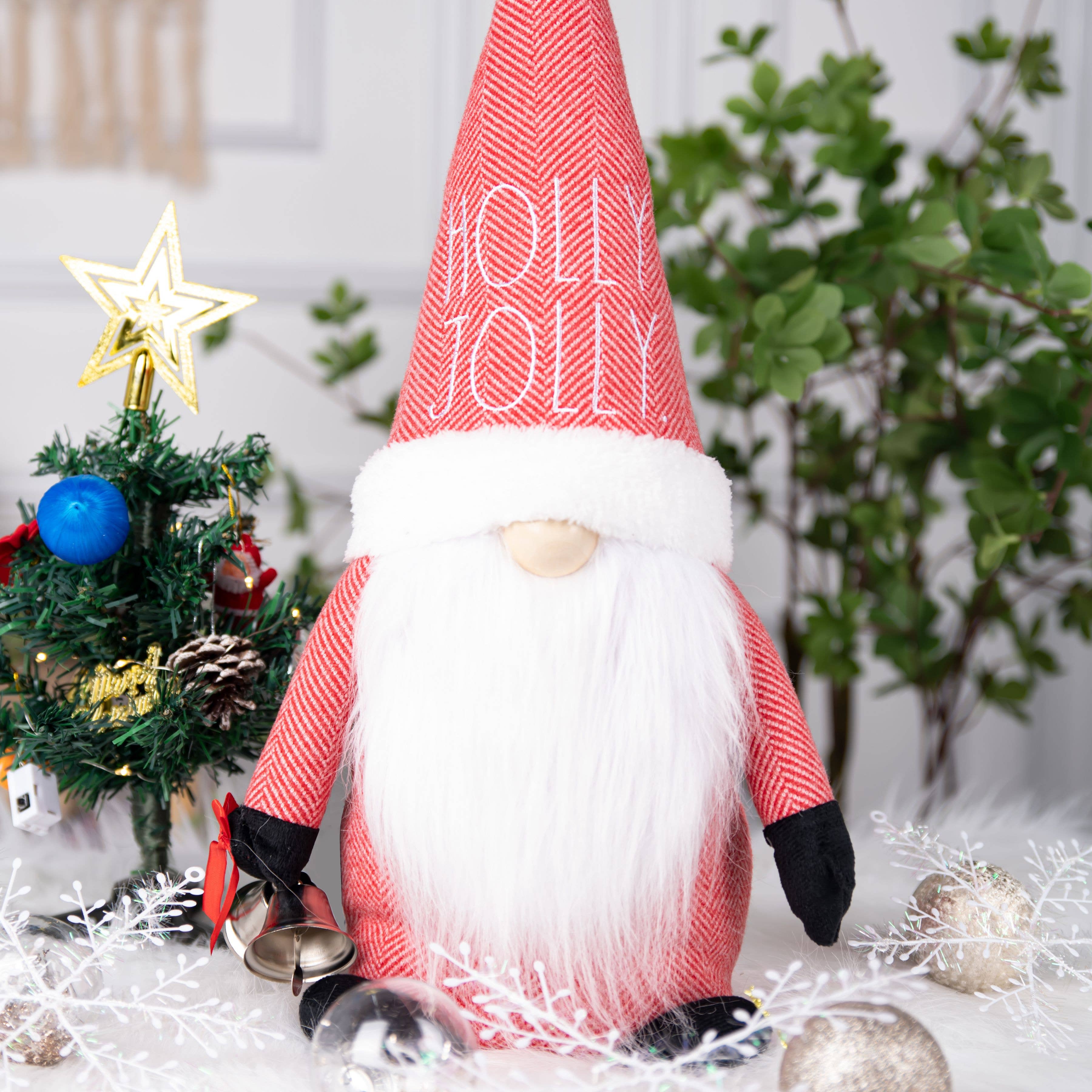 DesignStyles Home - Wholesale Christmas Decoration - Rae Dunn “Holly Jolly” Christmas Santa Gnome1