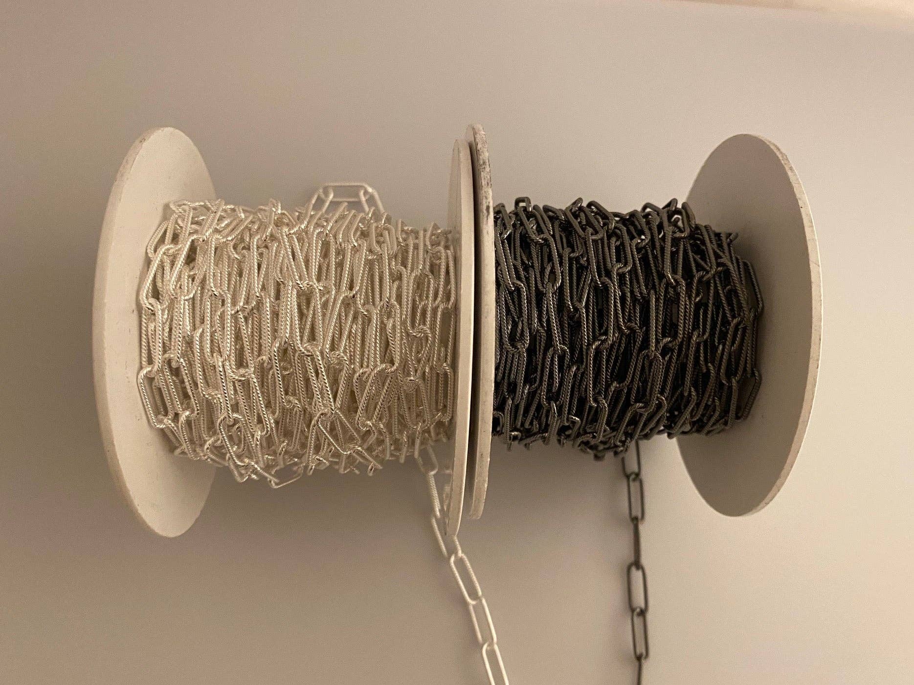 Purity Beads - Wholesale Craft Supplies - 925 Sterling Silver Chain, Rectangular Chain Twisted Wire . Machine made Chain, Size 11.4mmX4.2mm, 1 Foot0