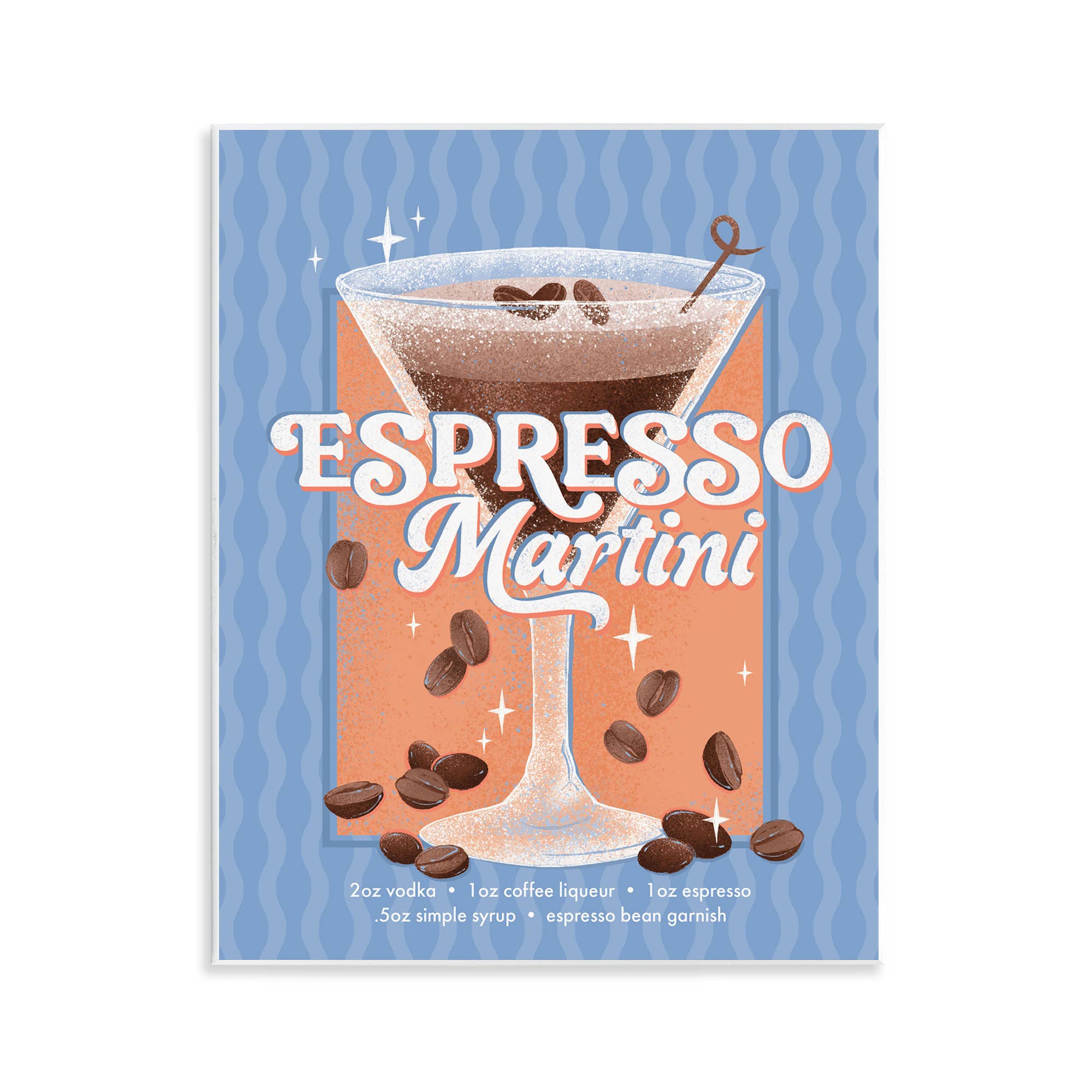 Stupell Industries - Wholesale Wall sign - Retro Espresso Martini & Recipe - Unframed Wall Art0