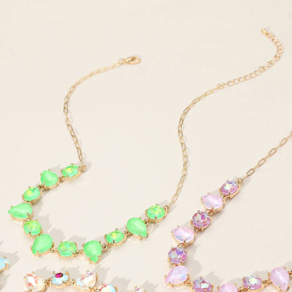 Sensibling Corp. - Venta al por mayor Collares con colgantes/abalorios - Collar de noche con eslabones de piedra ovalada redonda en forma de lágrima con cojín1