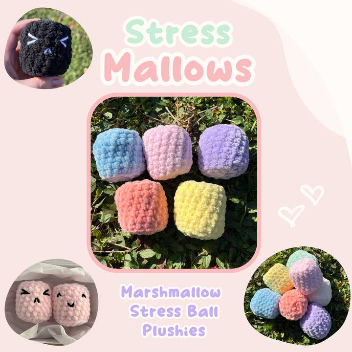 Crochet and Clay Cat - Wholesale Stress Relief Ball/Dough - Crochet Marshmallow Stress Toy Plush8