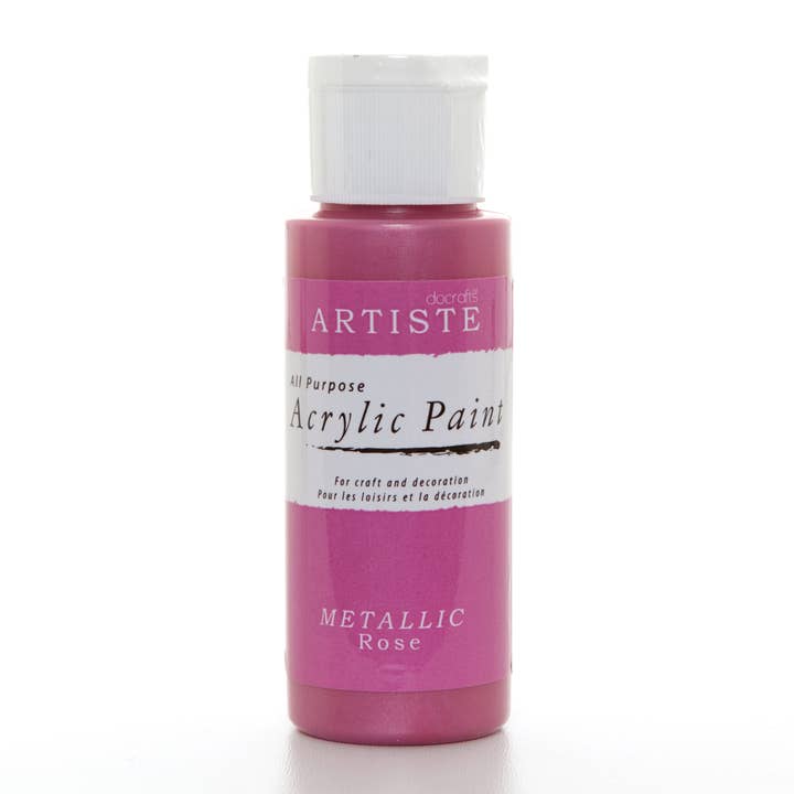 Pittura acrilica Artiste, 59 ml, 2 once, rosa metallizzata per la vendita all'ingrosso da parte di West Design Products