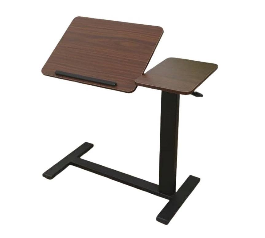 39F Inc. - Wholesale Side Table - Adjustable Overbed Laptop Table with Wheels Walnut Finish20