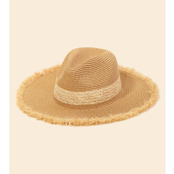 Anarchy Street - Wholesale Straw hat – women's - Straw Braided Fringe Fedora Hat0