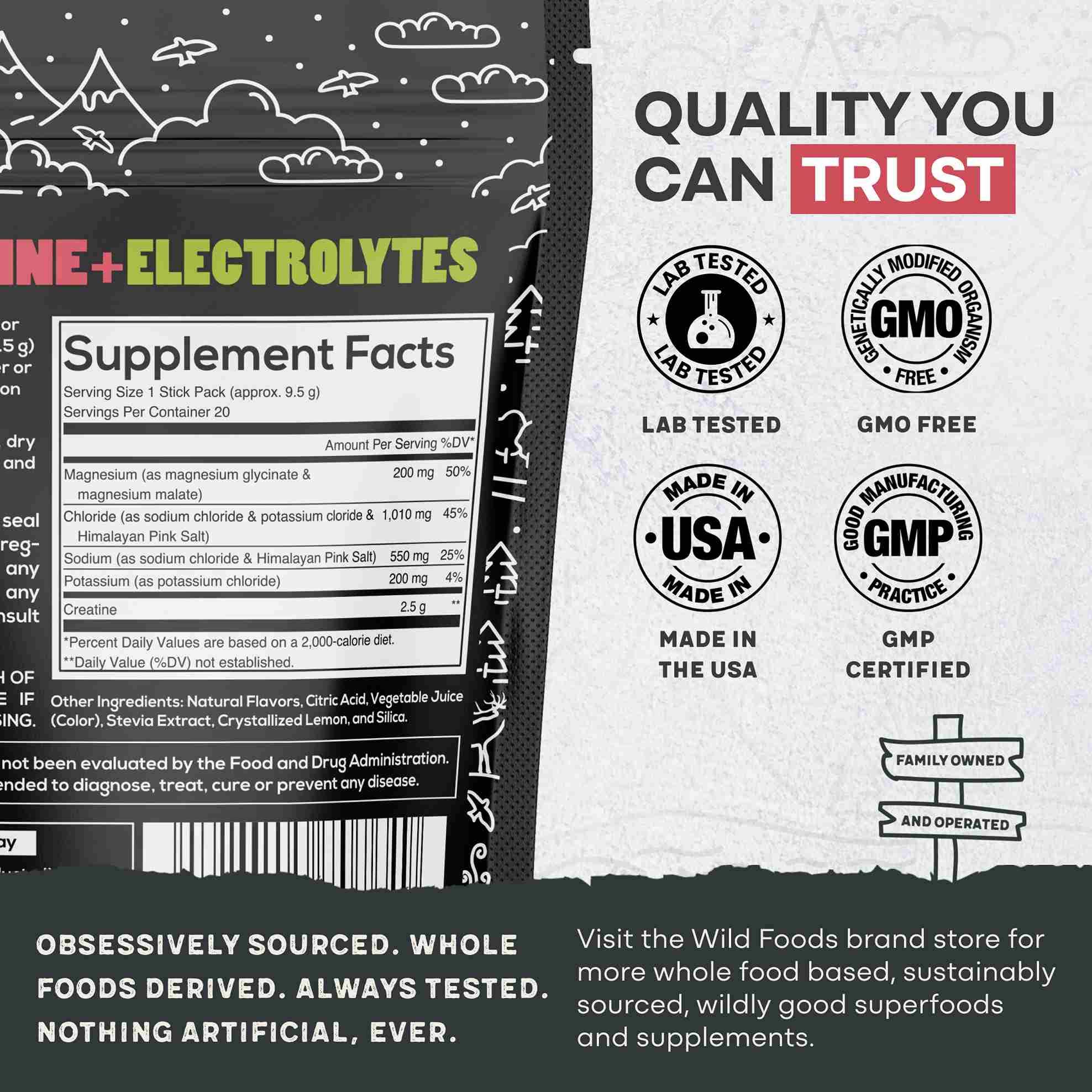 Wild Foods - Wholesale Oral Supplement/Vitamin - Wholesale - Creatine + Electrolytes, Delicious3