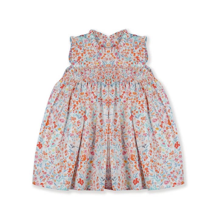 Wild Flowers Hand Smocked Freya Dress 0-3M & 12-18M for wholesale by Maison Sunny