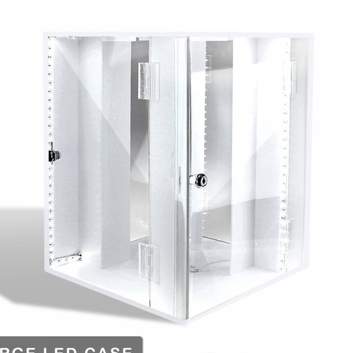 Clear Acrylic X X KENEX 4-SIDED MULTI PURPOSE LARGE LED CASE WITH LOCK for wholesale on Faire0