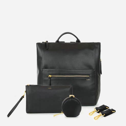 Fawn Design - Wholesale Diaper Bag - Baby - The Square Diaper Bag Bundle - Faux Leather Mom Backpack