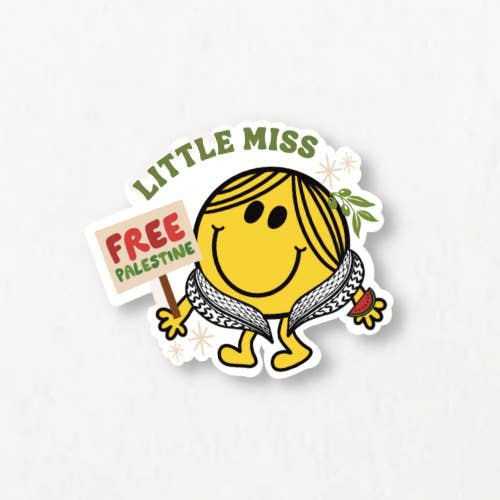 Autocollant Little Miss Free Palestine pour la vente par Meryum Designs