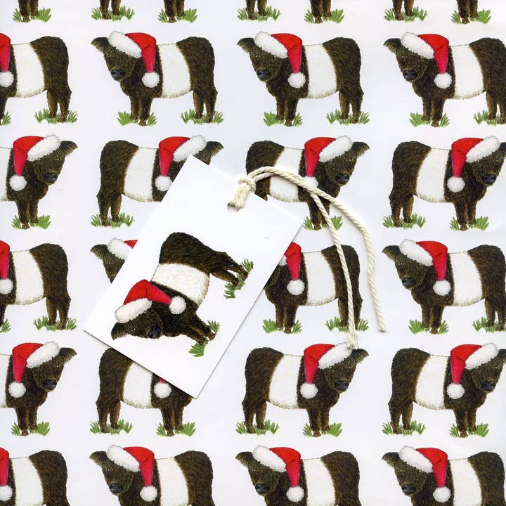 Christmas Beltie Gift Wrap for wholesale by Rie Designed