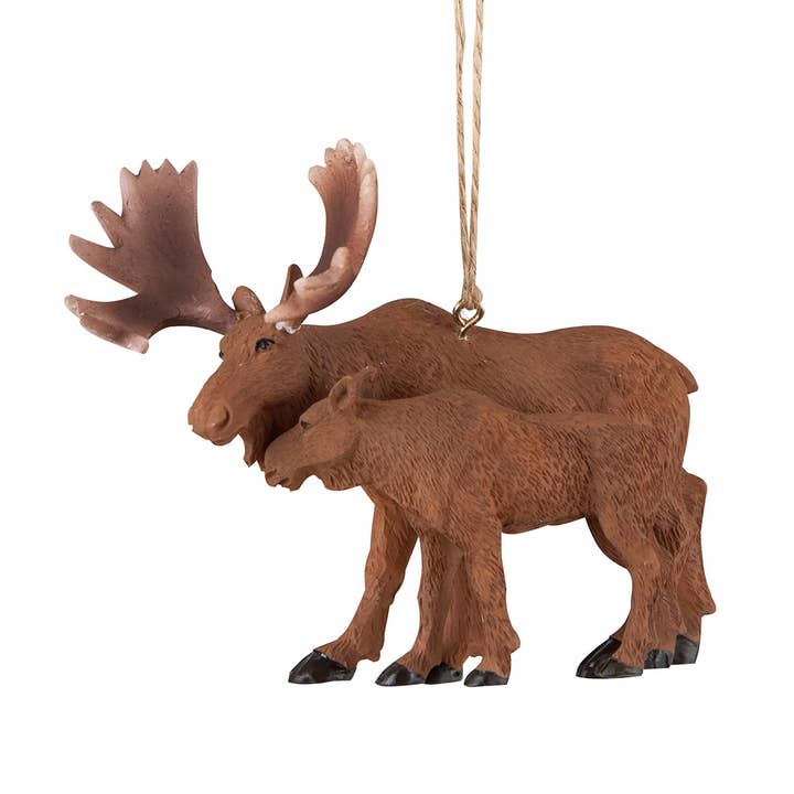 C&F Home - Wholesale Ornament - Christmas Mom & Baby Moose Ornament1