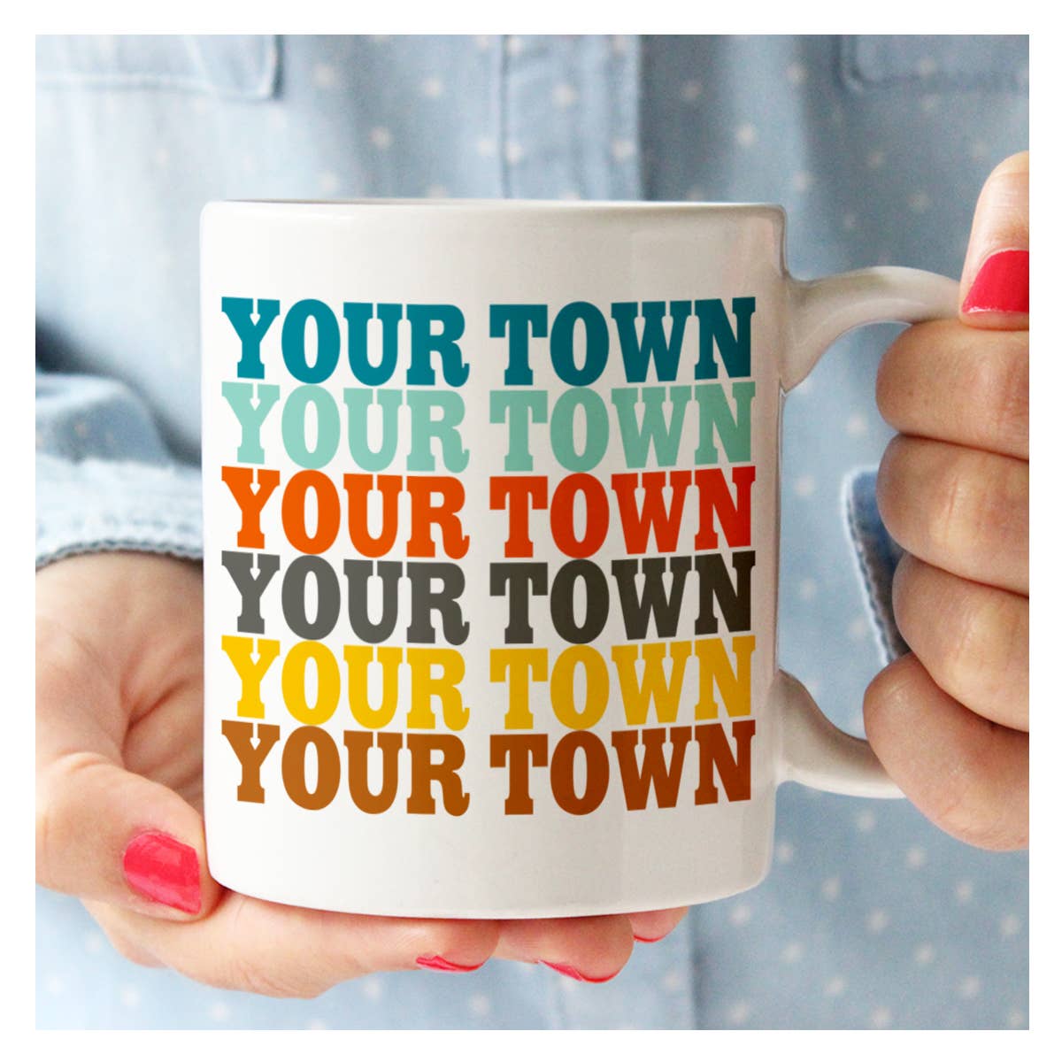 Rock Scissor Paper - Wholesale Coffee Mug - Personalized City Ceramic Mug - Supergraphics name drop10