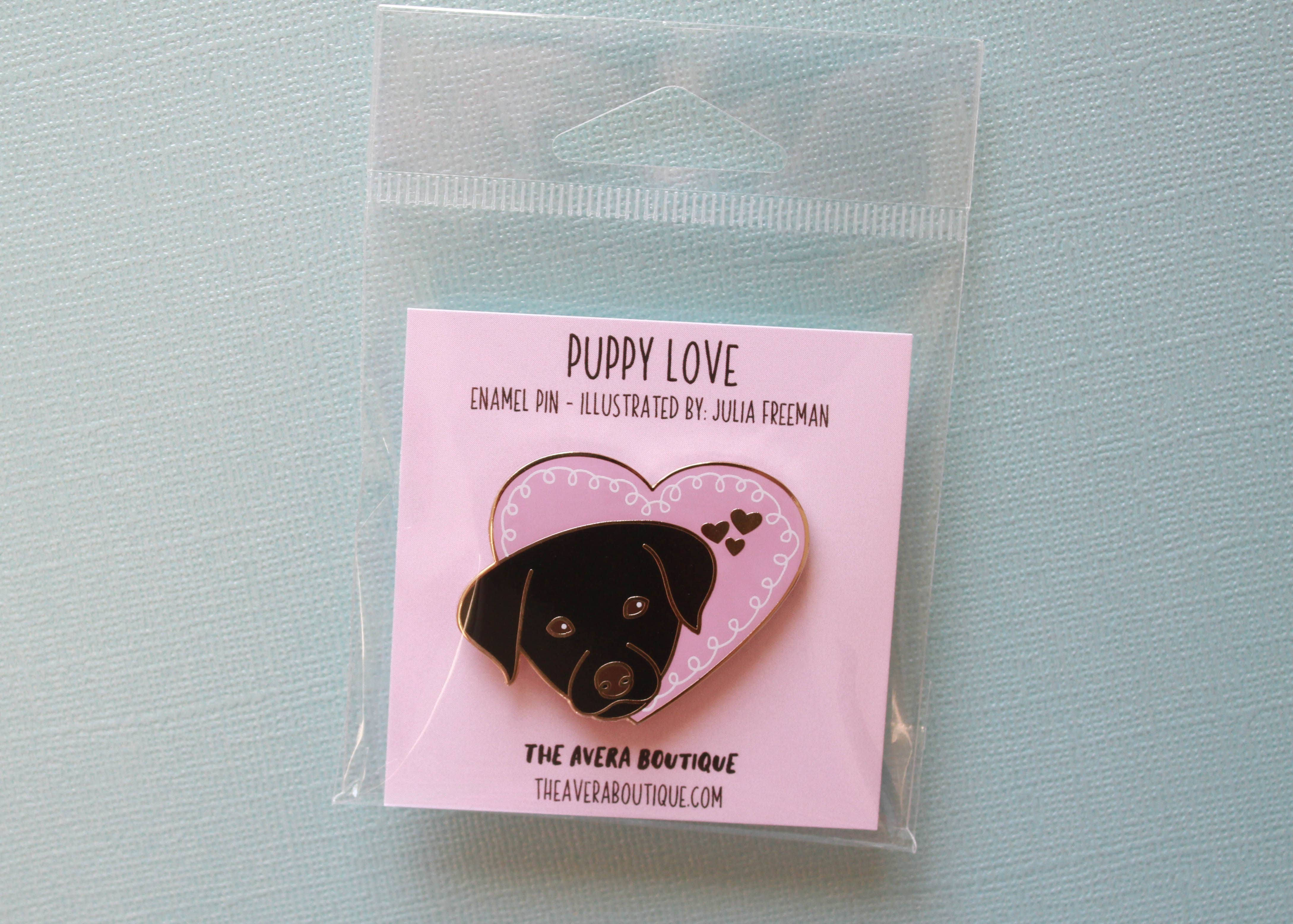 The Avera Boutique - Wholesale Lapel Pin/Button - Puppy Love Enamel Pin1