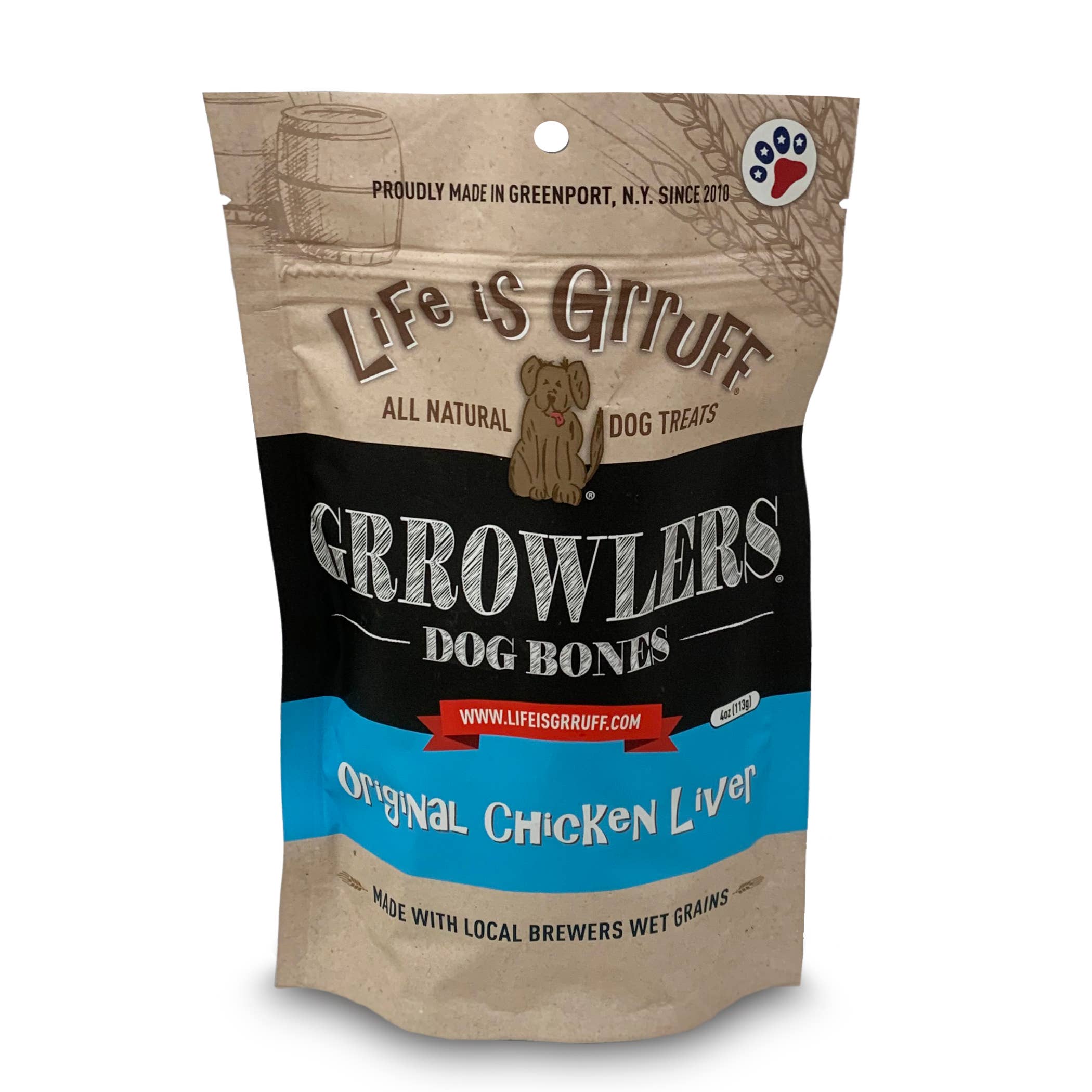 Life is Grruff - Wholesale Pet Treats - Dog - 4 oz Grrowler's Healthy Dog Treats0
