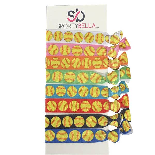 Girls Softball Hair Ties Set for wholesale by Sportybella