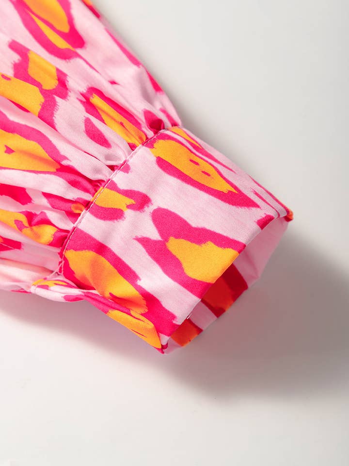 LALA LOO - Wholesale Button Down Shirt - Women's - Leopard Balloon Sleeve Buttoned Shirt10